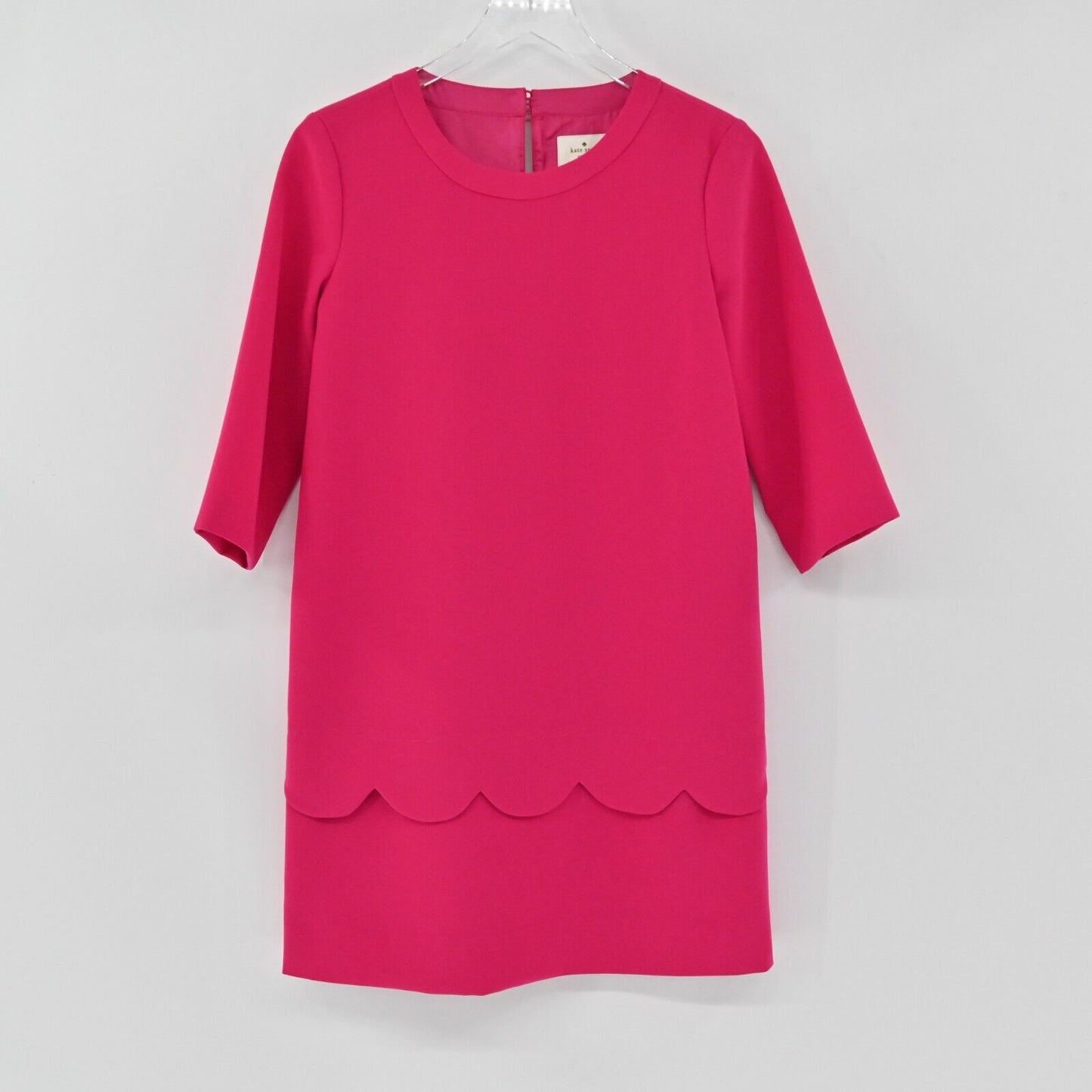 KATE SPADE Dress Womens Size 2 Demi Scalloped Shift Dress Sweetheart Pink Solid