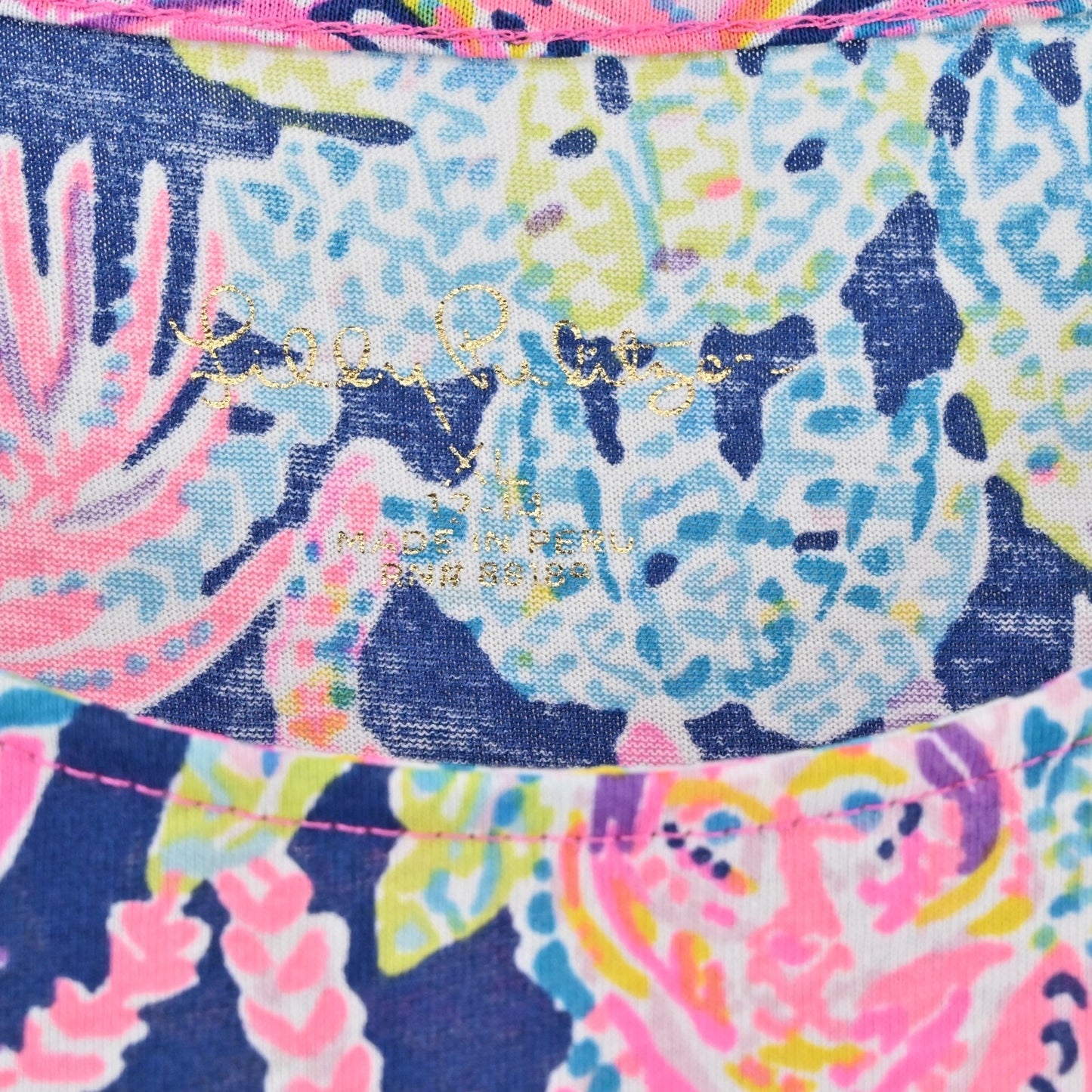 Lilly Pulitzer Girls Jodie Dress Size XL Seen and Herd Short Sleeve Swing Tiered