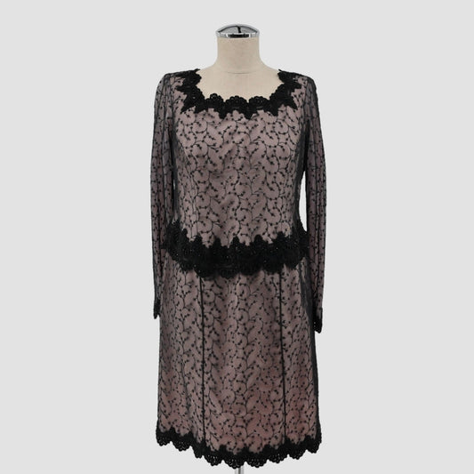 True Vintage 70s Beaded Lace Dress Size M Dark Romantic Whimsigoth Victorian