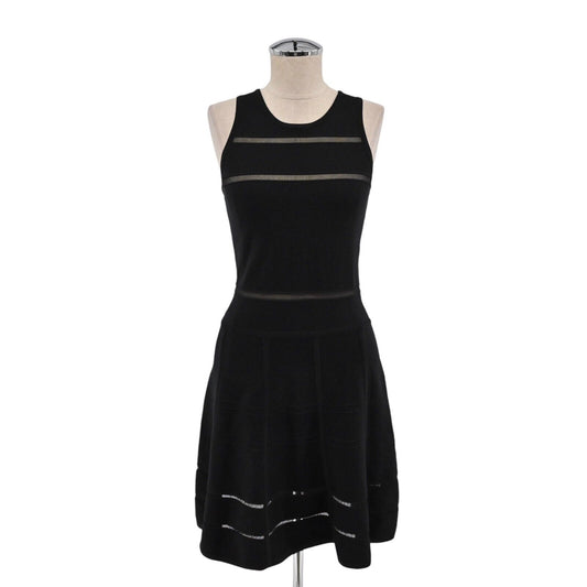 NICOLE MILLER Dress Womens Size S Black Ladder Lace Contrast Sleeveless Artelier