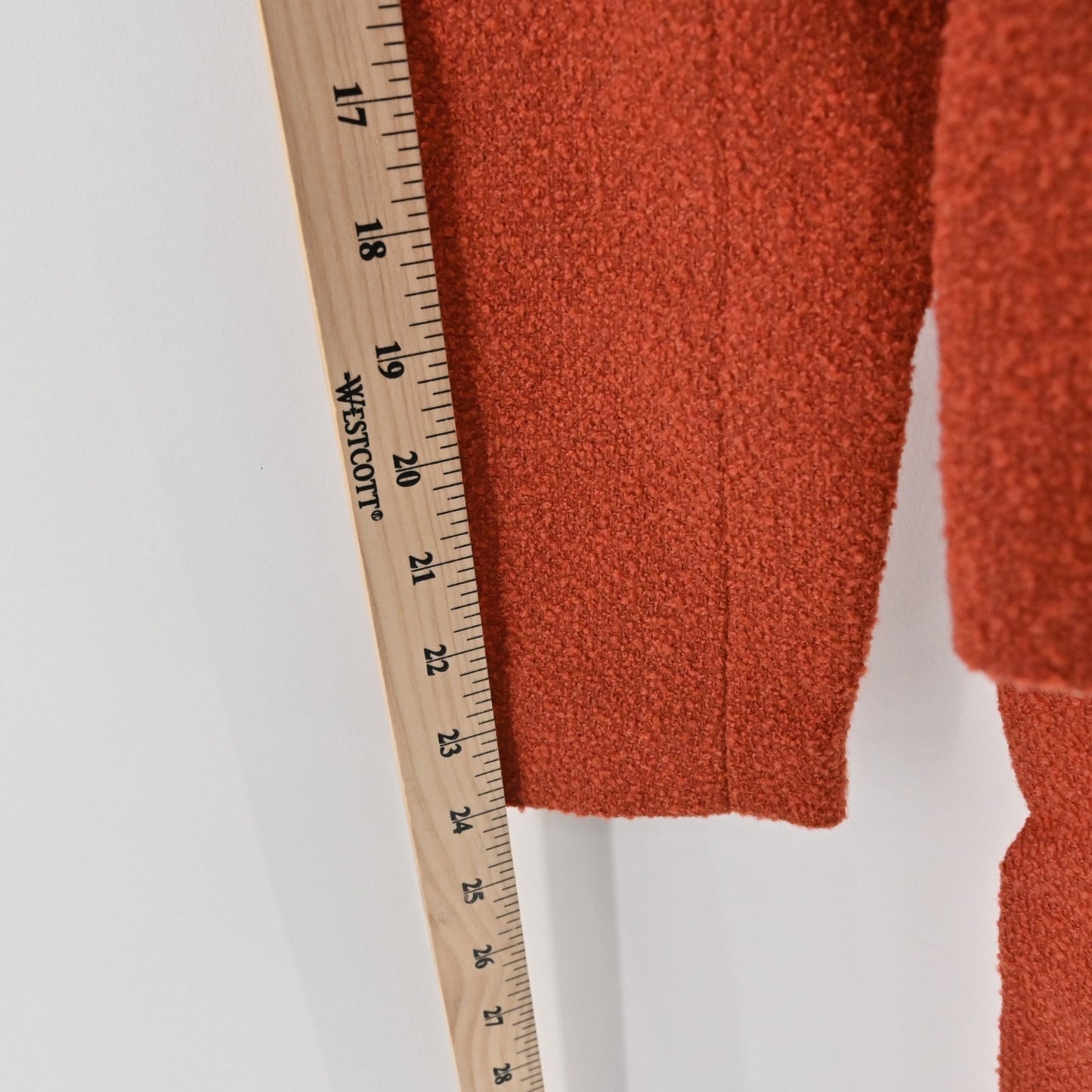 JONES NY Womens Wool Tweed Jacket Size 4 Red Orange Belted Button Retro Collared