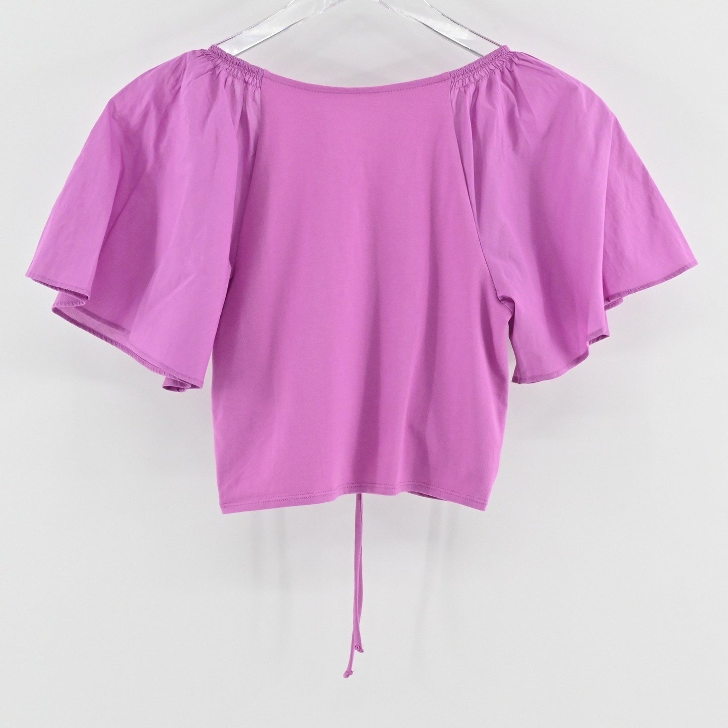 Anthropologie Maeve Womens Flutter Sleeve Top Size XS Lilac Coquette Blouse