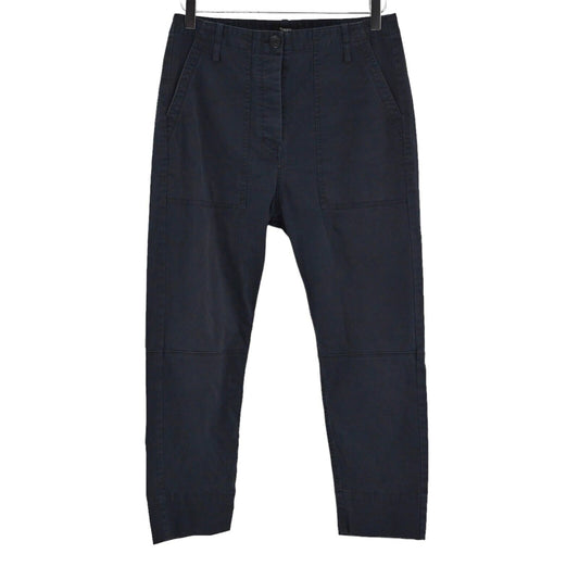 THEORY Pants Womens Size 2 Cargo Casual Twill Dark Navy Blue Ankle Cotton Spring