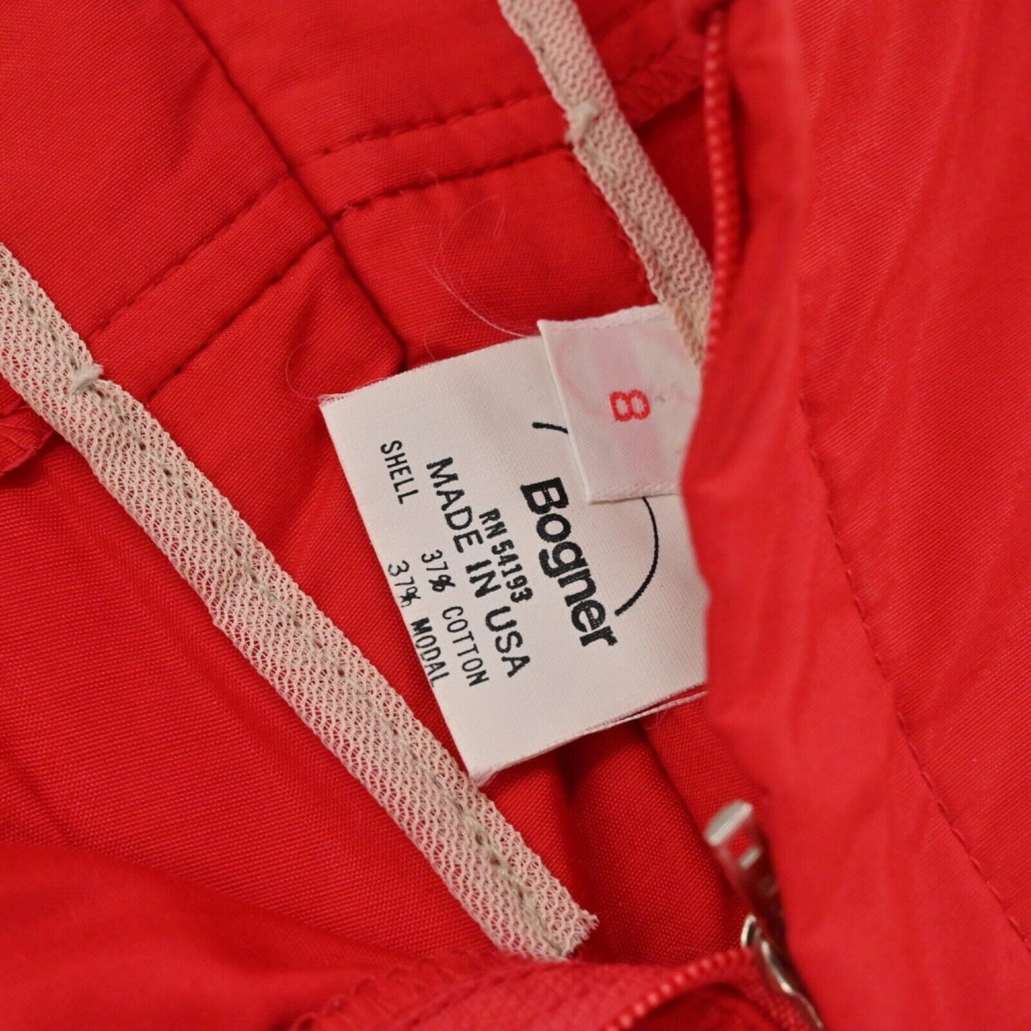 Vtg BOGNER Pants Womens Sz 8 Red Cotton Blend High Rise Tapered Snow Ski USA 80s