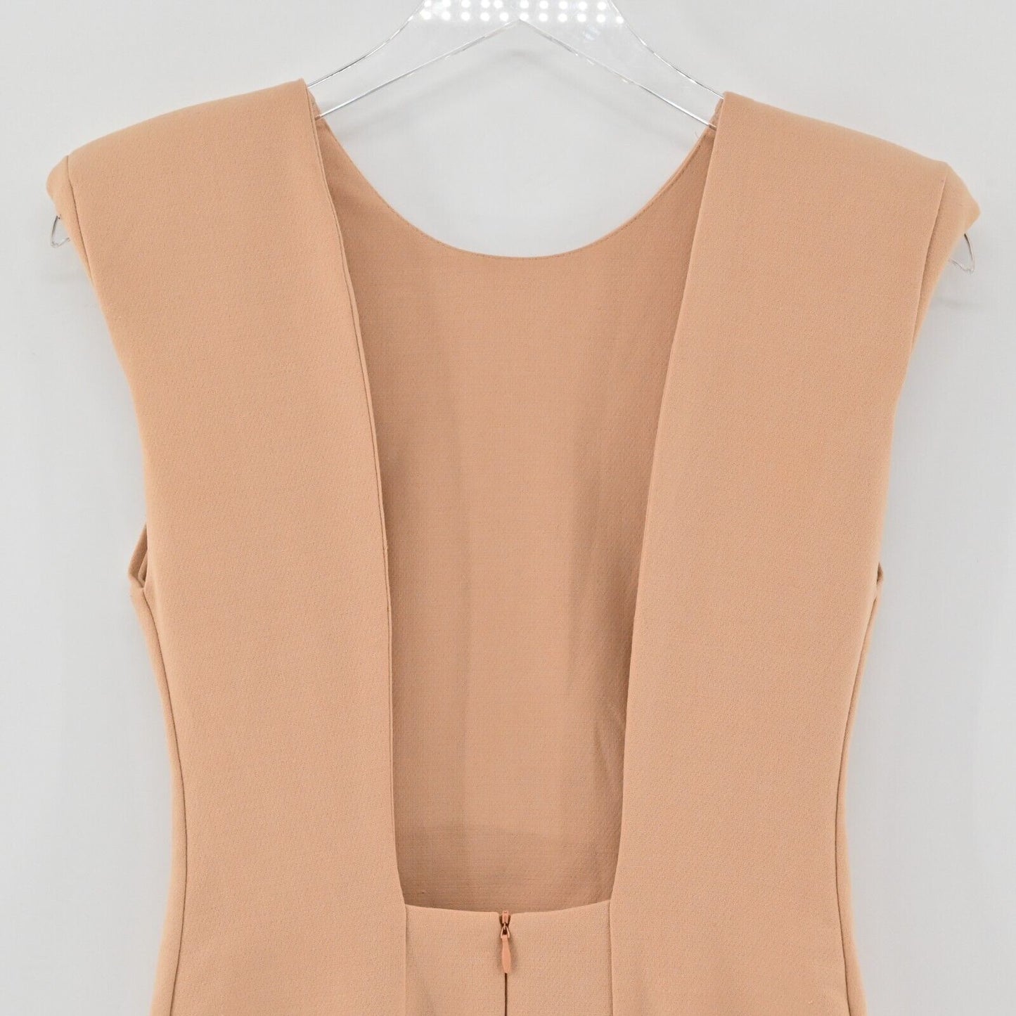 AQUA BY AQUA Dress Womens Size 8 Parnassus Woven Mini Nude Padded Shoulders