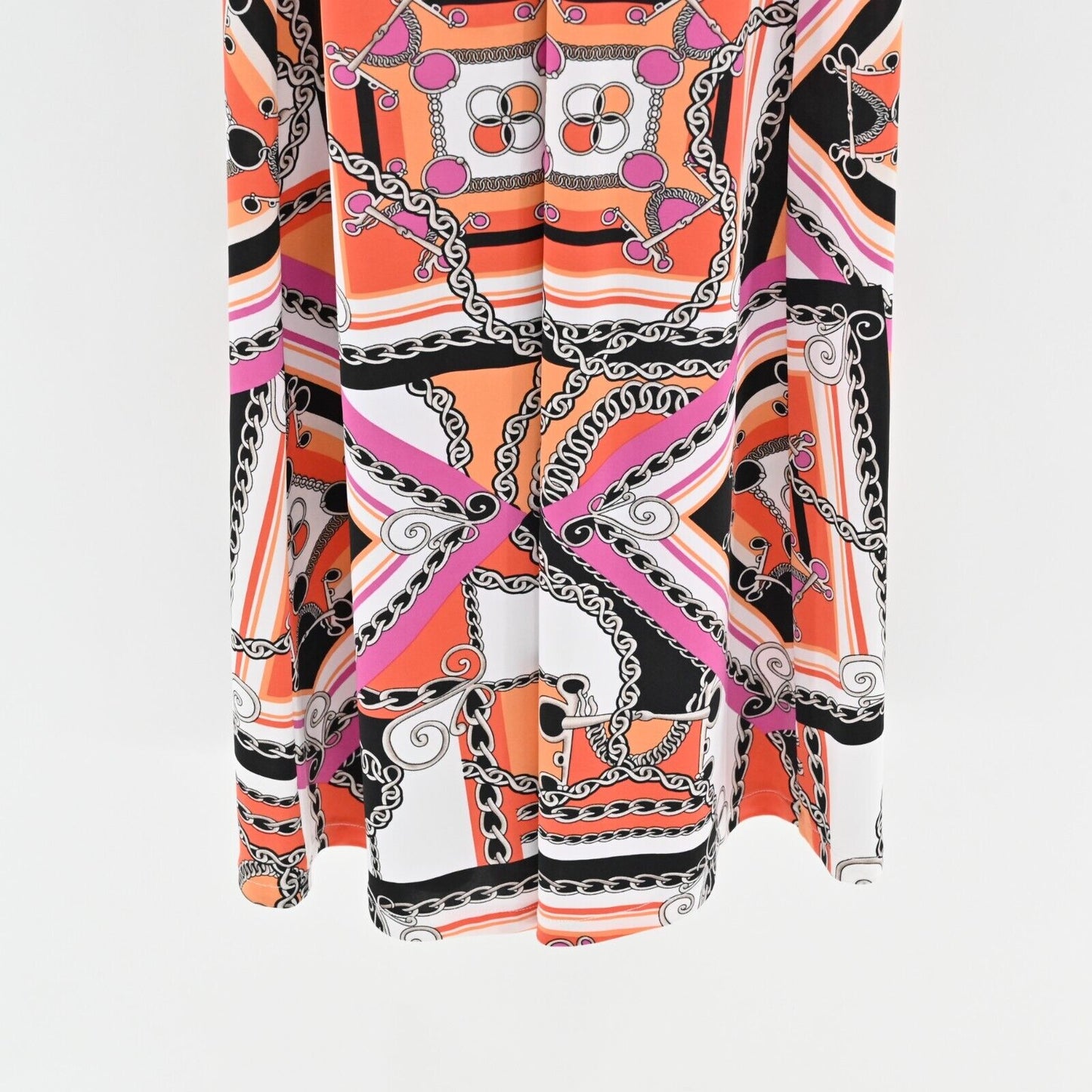 BOSTON PROPER Dress Size S Mediterranean Scarf Clementine Multicolor Knot Maxi