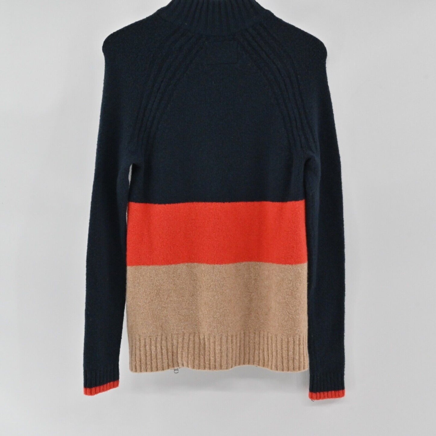 ABERCROMBIE FITCH Sweater Womens Size XS Colorblock Stripe Wool Blend Mock Neck