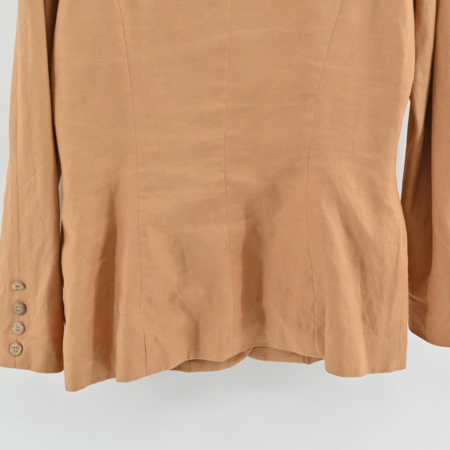 Vtg Womens Linen Blazer Size 6 Quiet Luxury Button Career Ann Tjian for Kenar