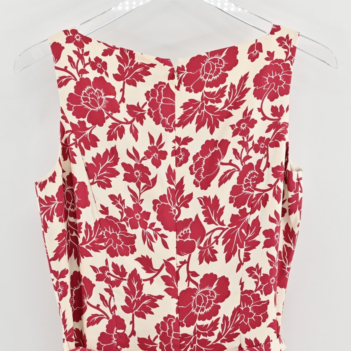 Vtg Ann Taylor Silk Floral Dress Size 6 Sleeveless Red Romantic Garden Party