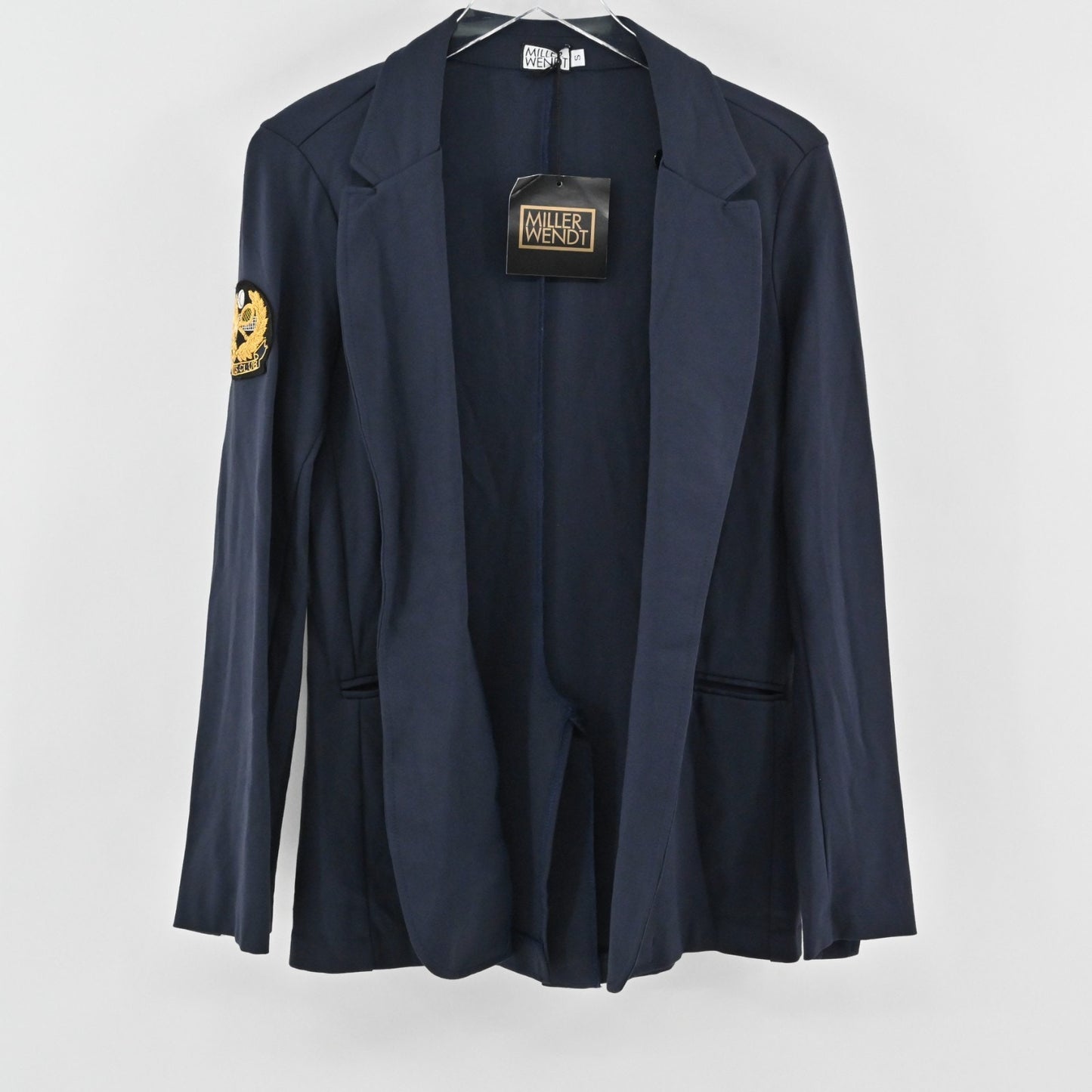 Miller Wendt Womens Navy Carter Blazer Size S Tennis Club Patch Jacket NEW
