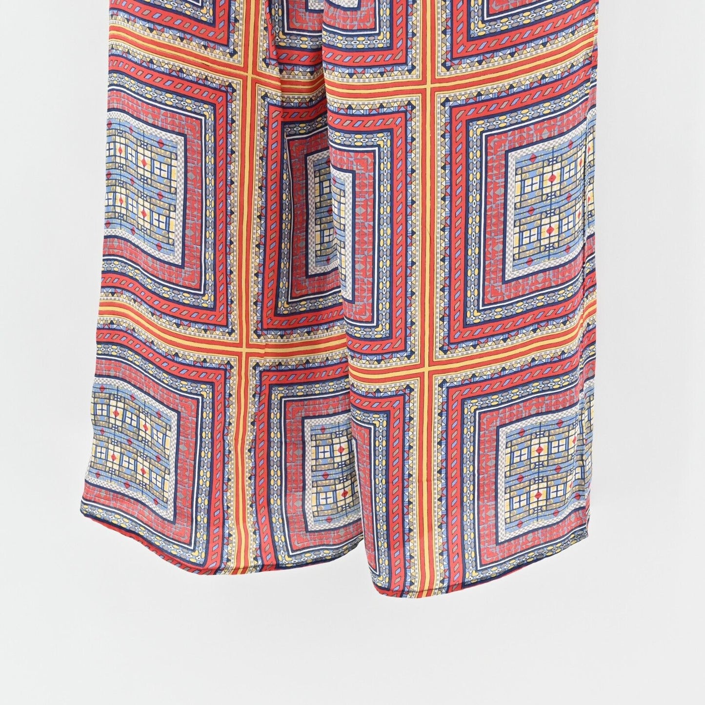 TOLANI Pants Womens Sz M Palazzo Silk Multicolor Square Flowy Wide Leg High Rise