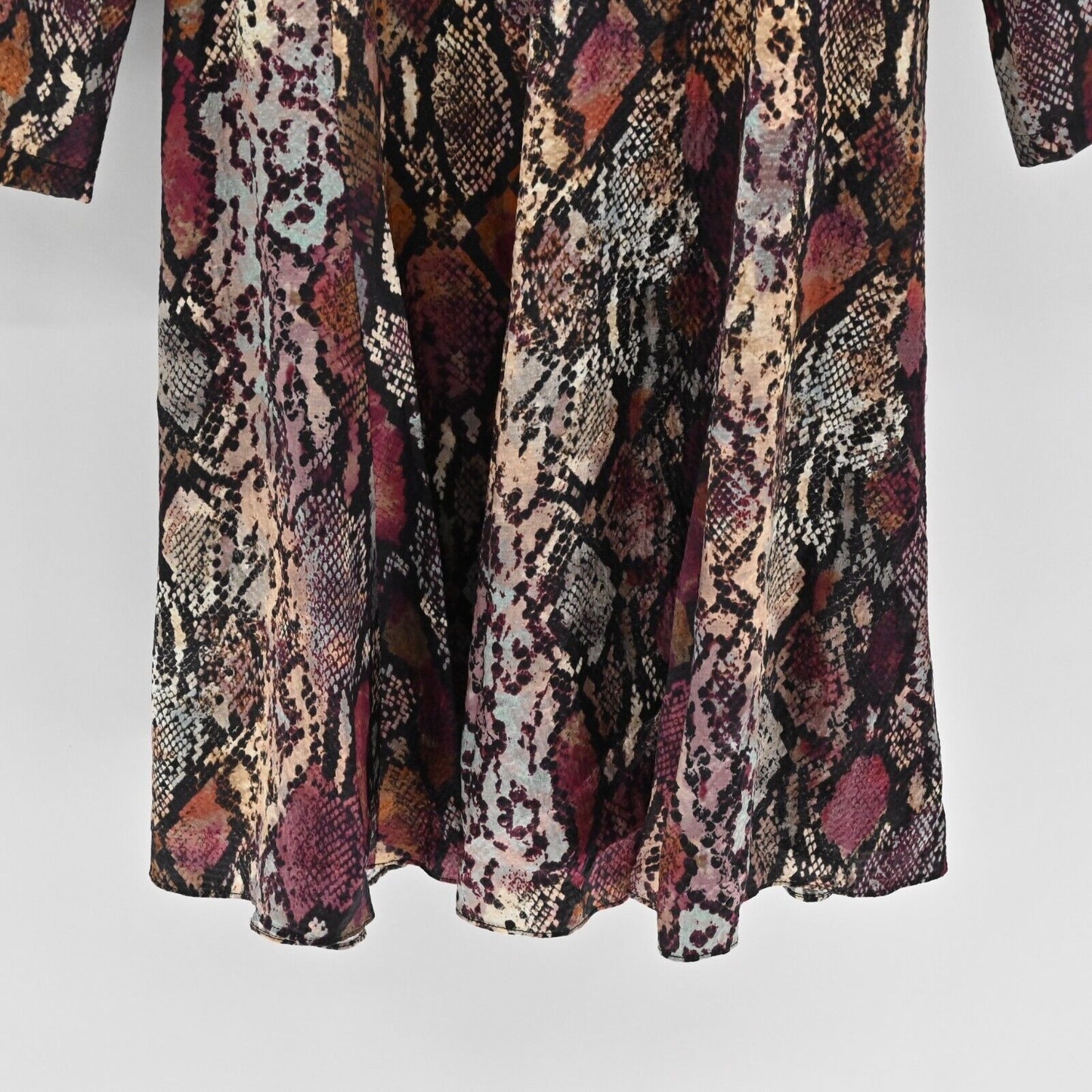 REBECCA TAYLOR Dress Womens Size 6 Silk Met Python Snake Print Purple Mob Wife