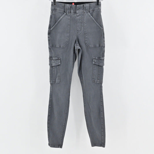 SPANX Jeans Womens Size S Gray Cotton Blend Shaping Stretch Pull On Skinny Cargo