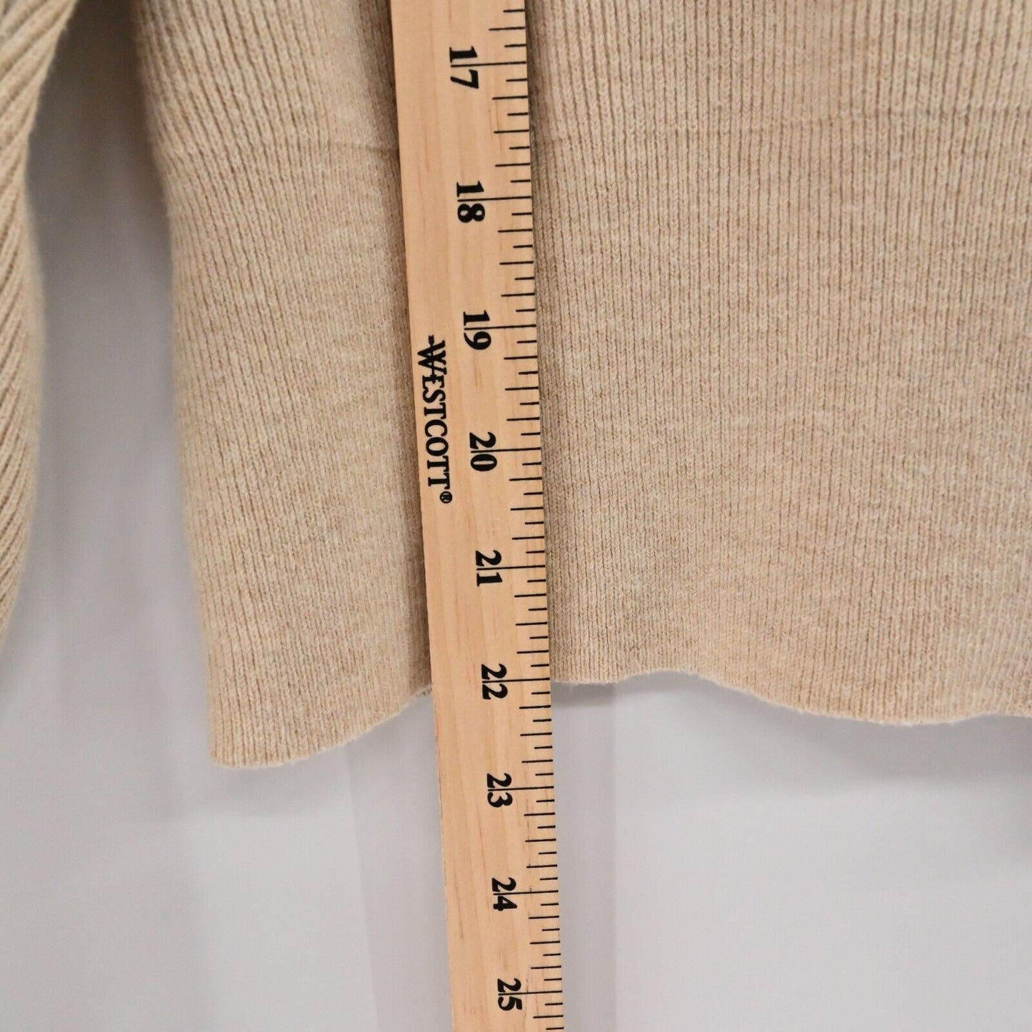 J CREW Sweater Womens Size S Long Sleeve Ribbed Knit Tan Round Neck Top Neutral