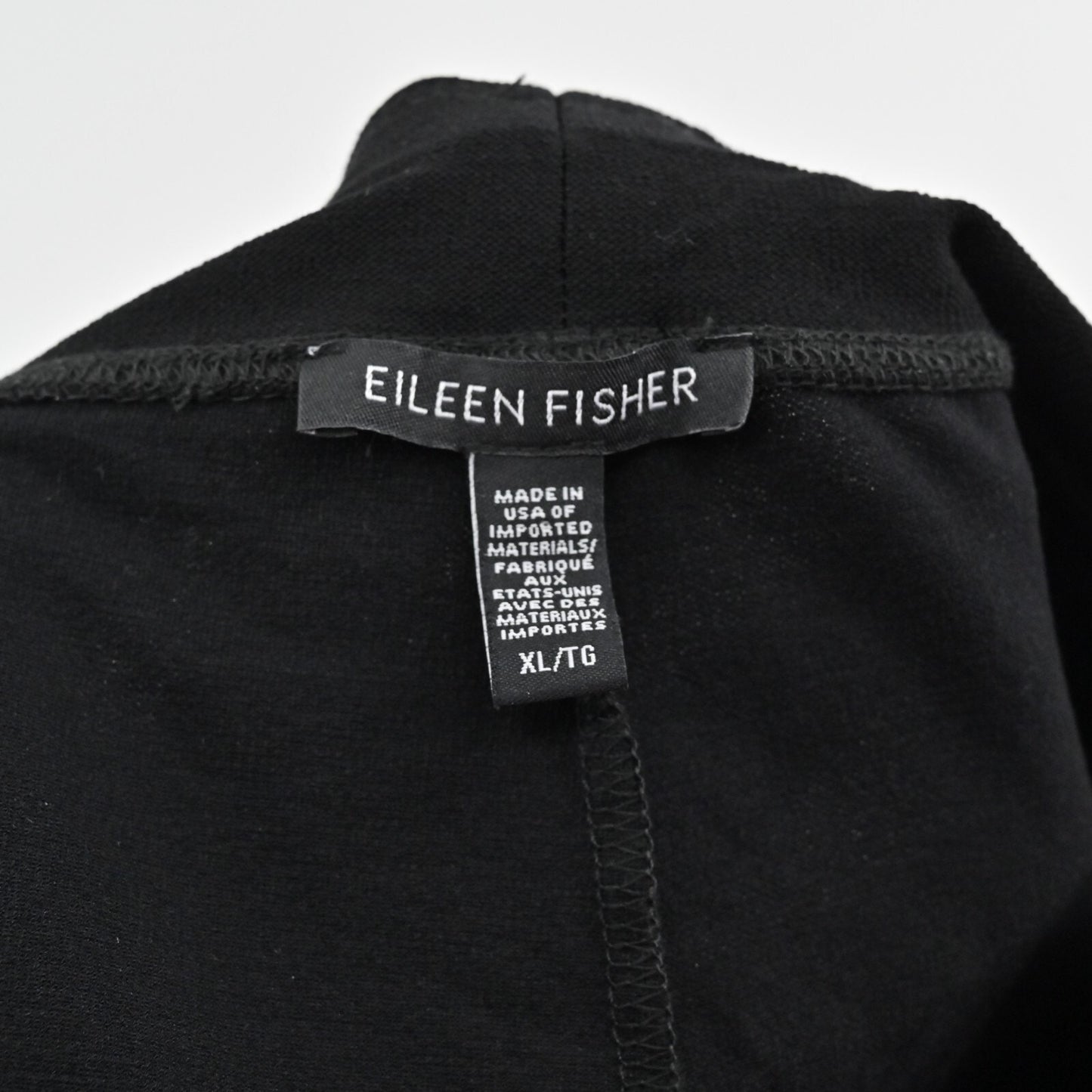 EILEEN FISHER Pants Womens Sz XL Black Pull On Straight Leg High Rise Minimalist