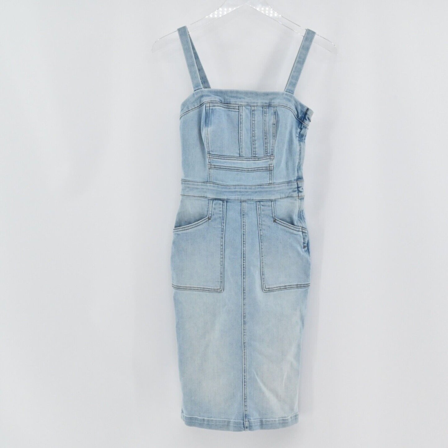 MOTHER Dress Womens Size 24 The Pocket Hustler Denim Overall Cotton Stretch