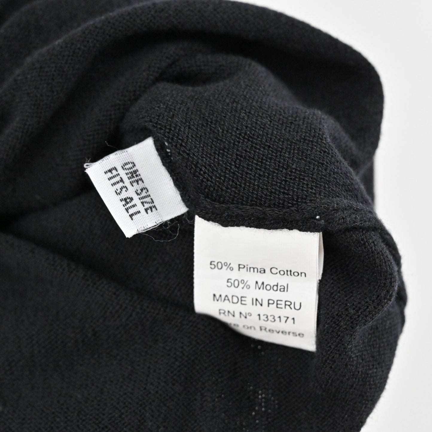 PLANET by LAUREN G Womens Black OSFA Sweater Pima Cotton Bateau Neck Minimalist