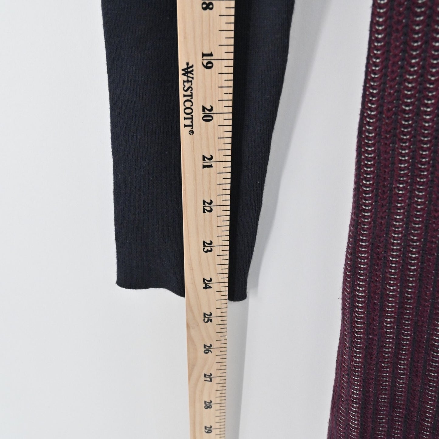 DEREK LAM Sweater Dress Size S 10 CROSBY Mini Wine Black Stripe Cotton Purple