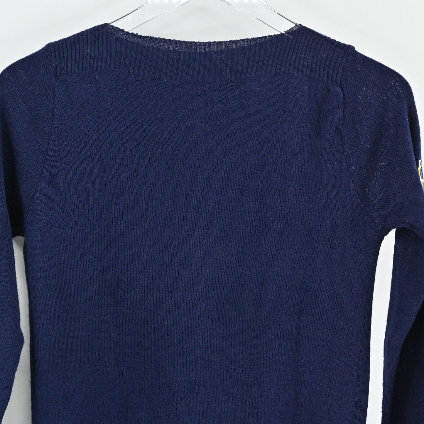 True Vintage Sweater Womens Sz M Navy Red Anchor Nautical Sailor Sailboat 1960s