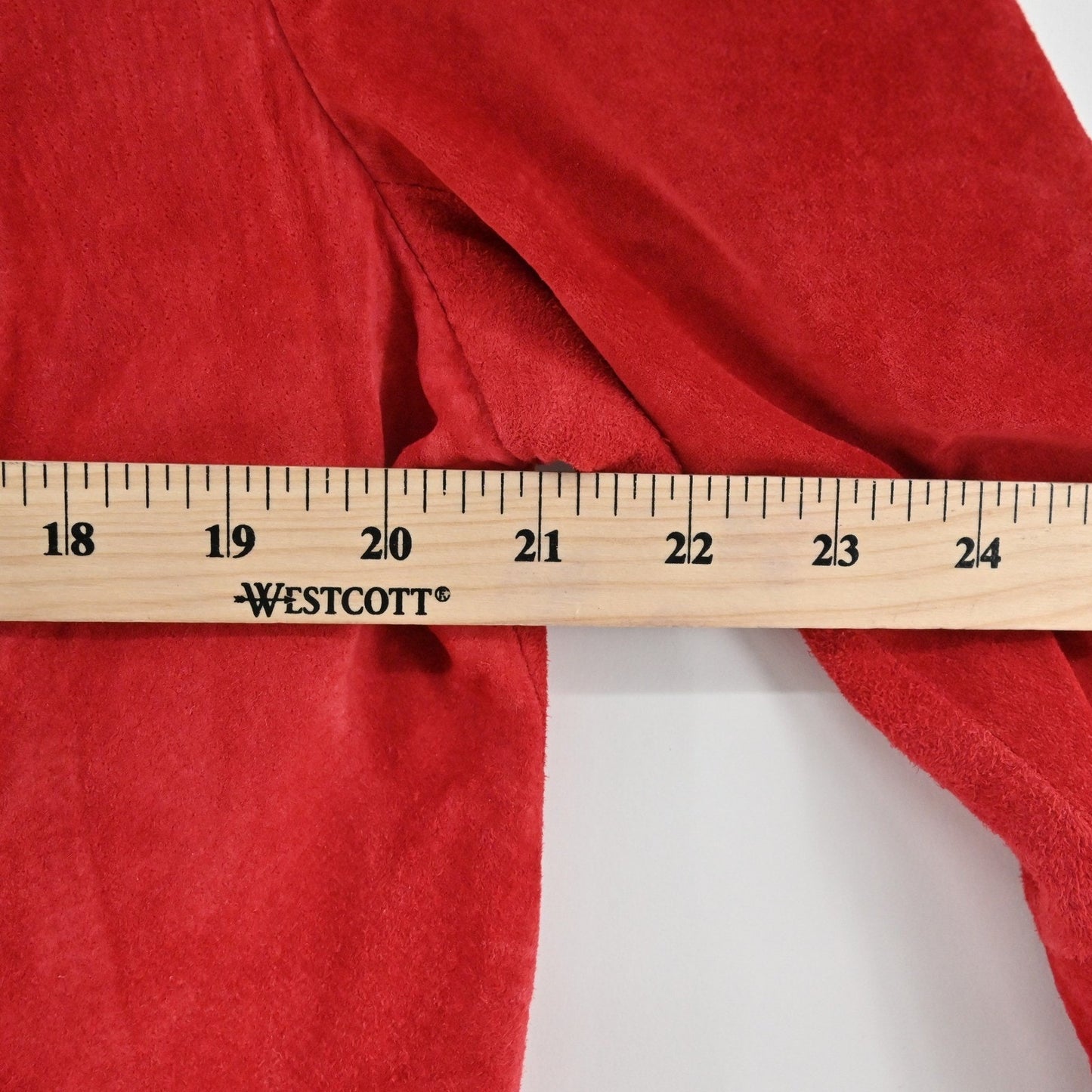Vtg Y2k LIZ CLAIBORNE Womens Suede Jacket Size M Red Leather Button Western Boho