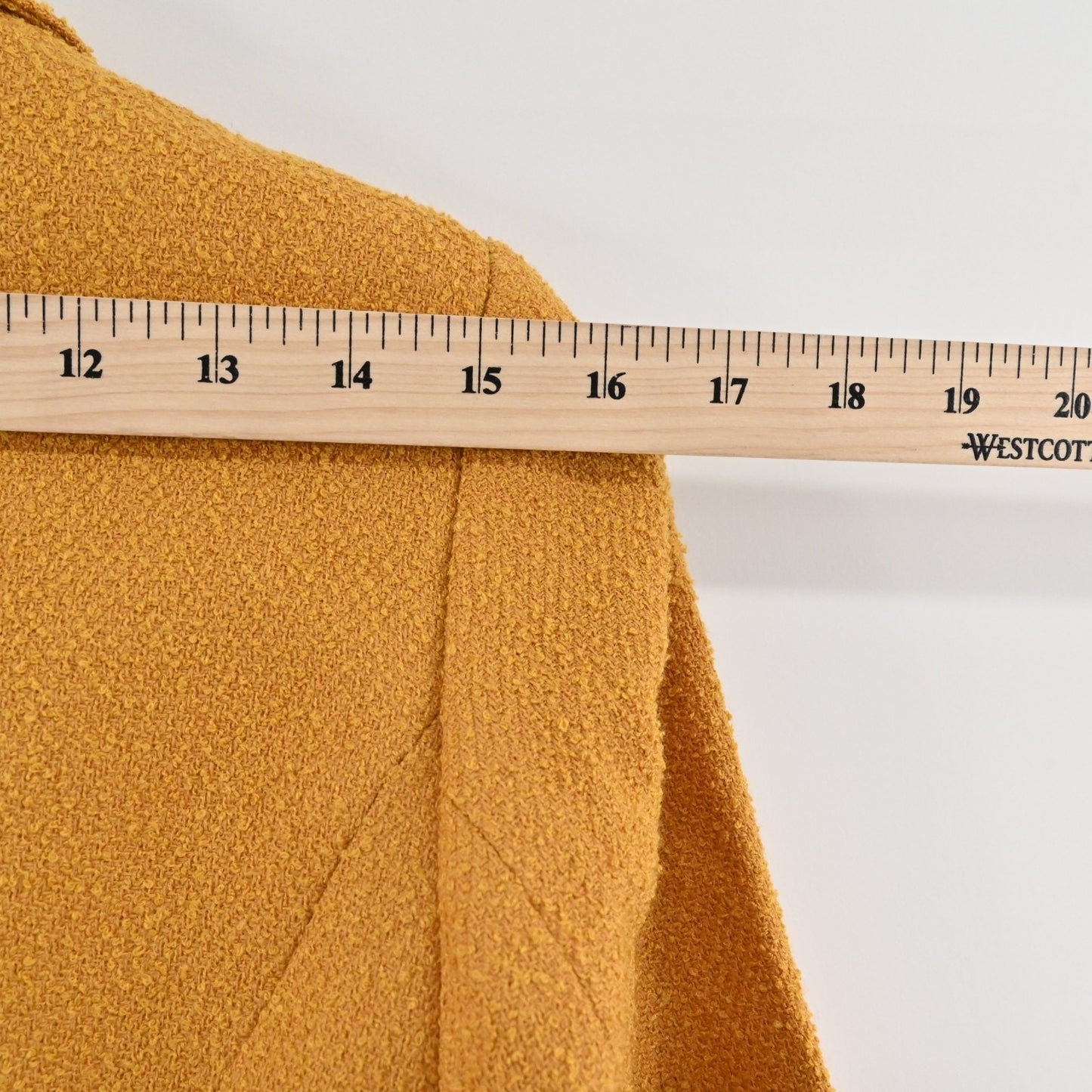 JONES NY Womens Tweed Wool Jacket Size 4 Petite Gold Yellow Belted Button Retro