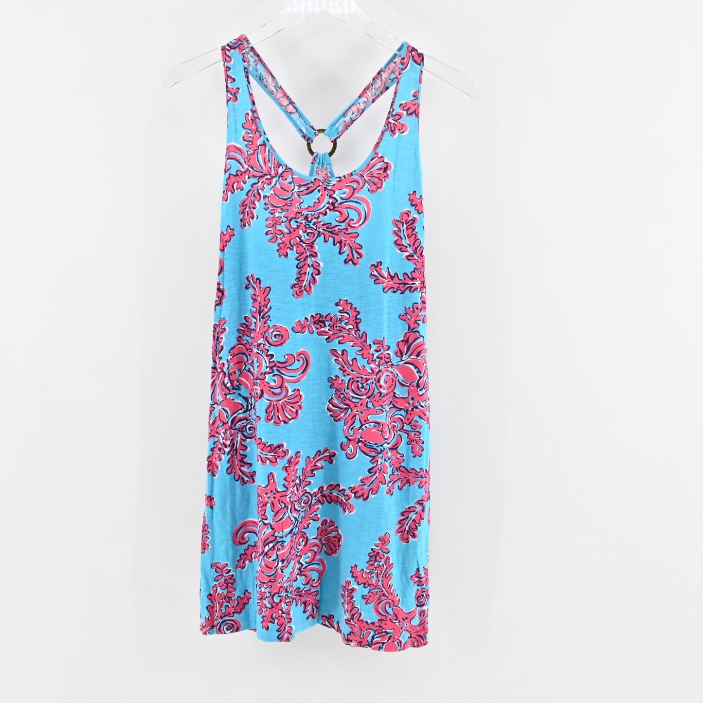 LILLY PULITZER Dress Size S Shore Searulean Blue Rhode Island Reef Sleeveless