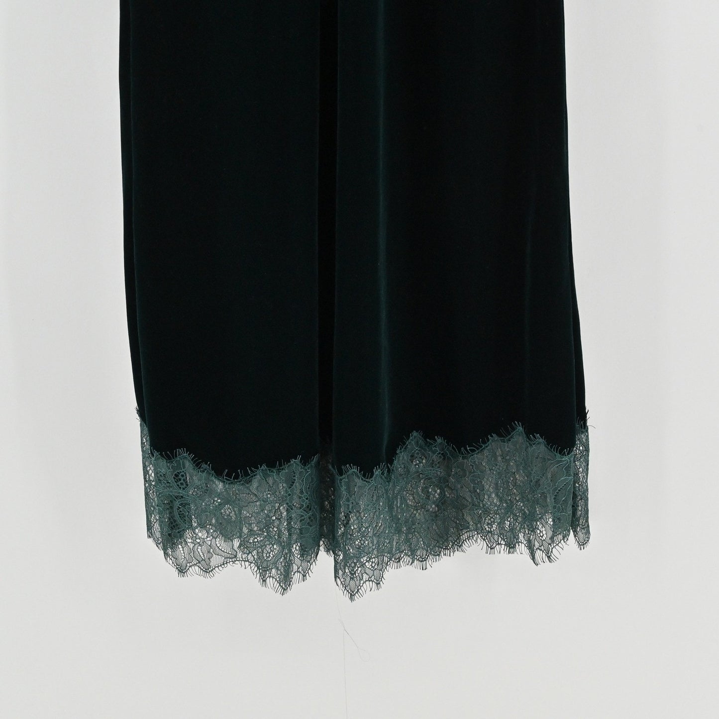 Zara Velvet Lace Midi Slip Dress Size XS Green Romantic Fairy Sleeveless Elegant