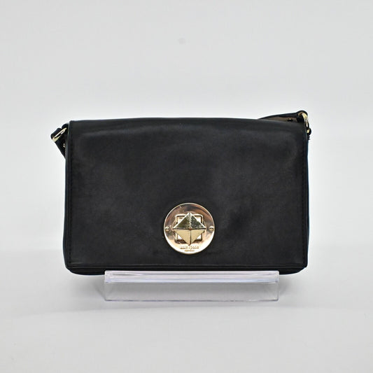 KATE SPADE Brightspot Avenue Sally Crossbody Bag Black Leather Classic Grunge