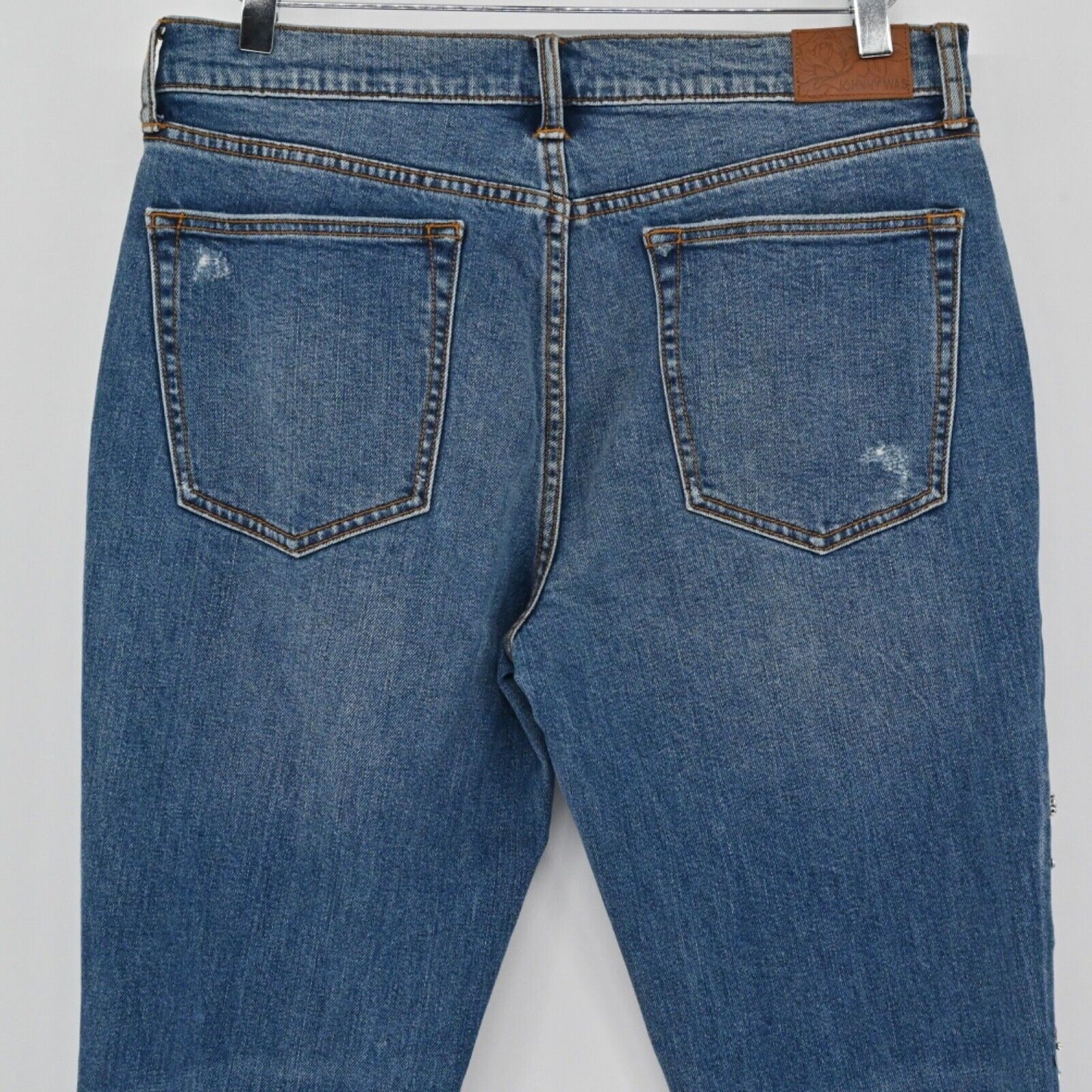 JOHNNY WAS Jeans Womens Size 29 Beaded Rhinestone Star The Boyfriend Relaxed Fit