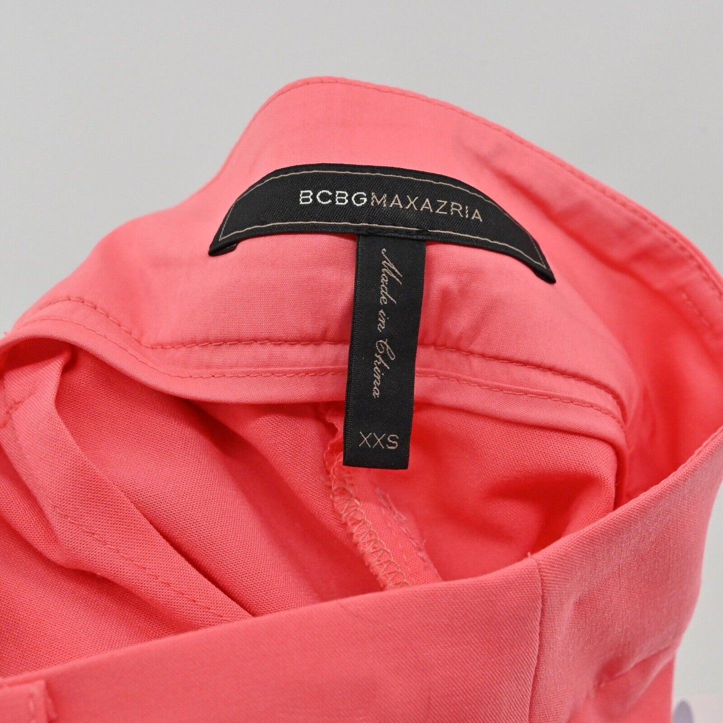 BCBGMAXAZRIA Pant Suit Womens Sz 2XS Coral Belted Jacket High Rise Pleated Retro