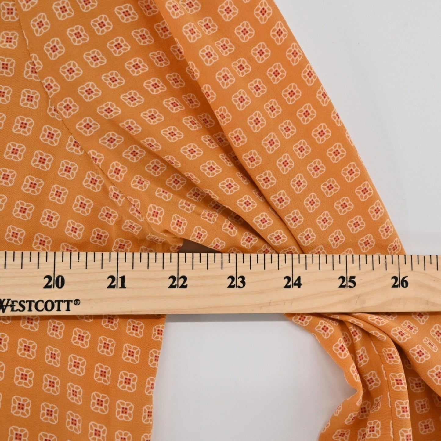 JOIE Womens 100% Silk Top Size M Orange Amy Scarf Print V Neck Long Sleeve Boho