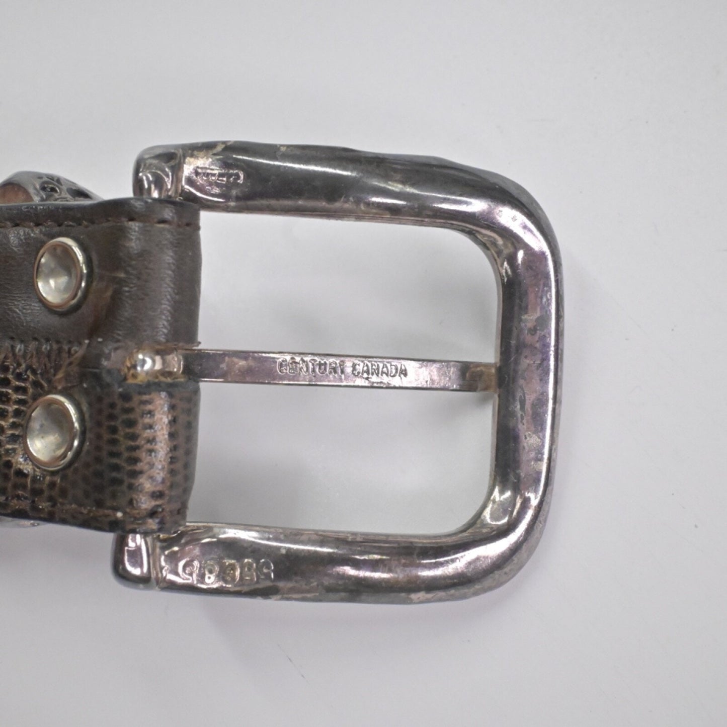 Vtg LEATHEROCK Womens Belt Size XL Brown Patchwork Snakeskin Genuine Leather USA