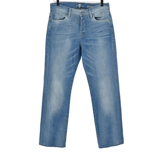 7 FOR ALL MANKIND Jeans Mens Size 31x29 Button Fly Straight Medium Wash Mid Rise
