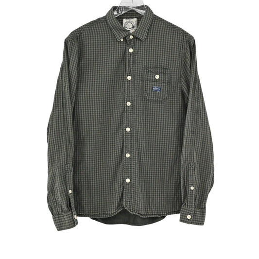 DIESEL Co Shirt Mens Size XL Long Sleeve Grey Gingham Print Button Down Pocket