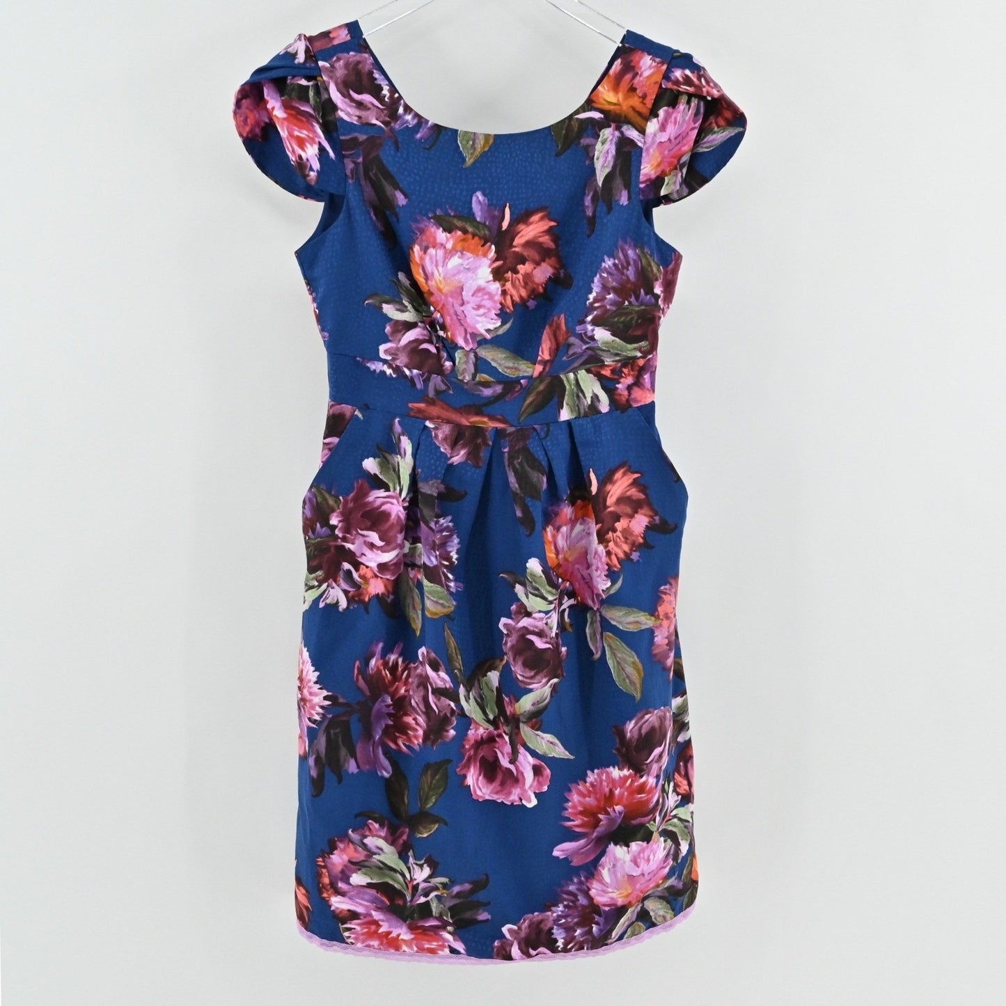 Anthropologie Rosada Floral Dress Size 4 Moulinette Soeurs Blue Sheath Romantic