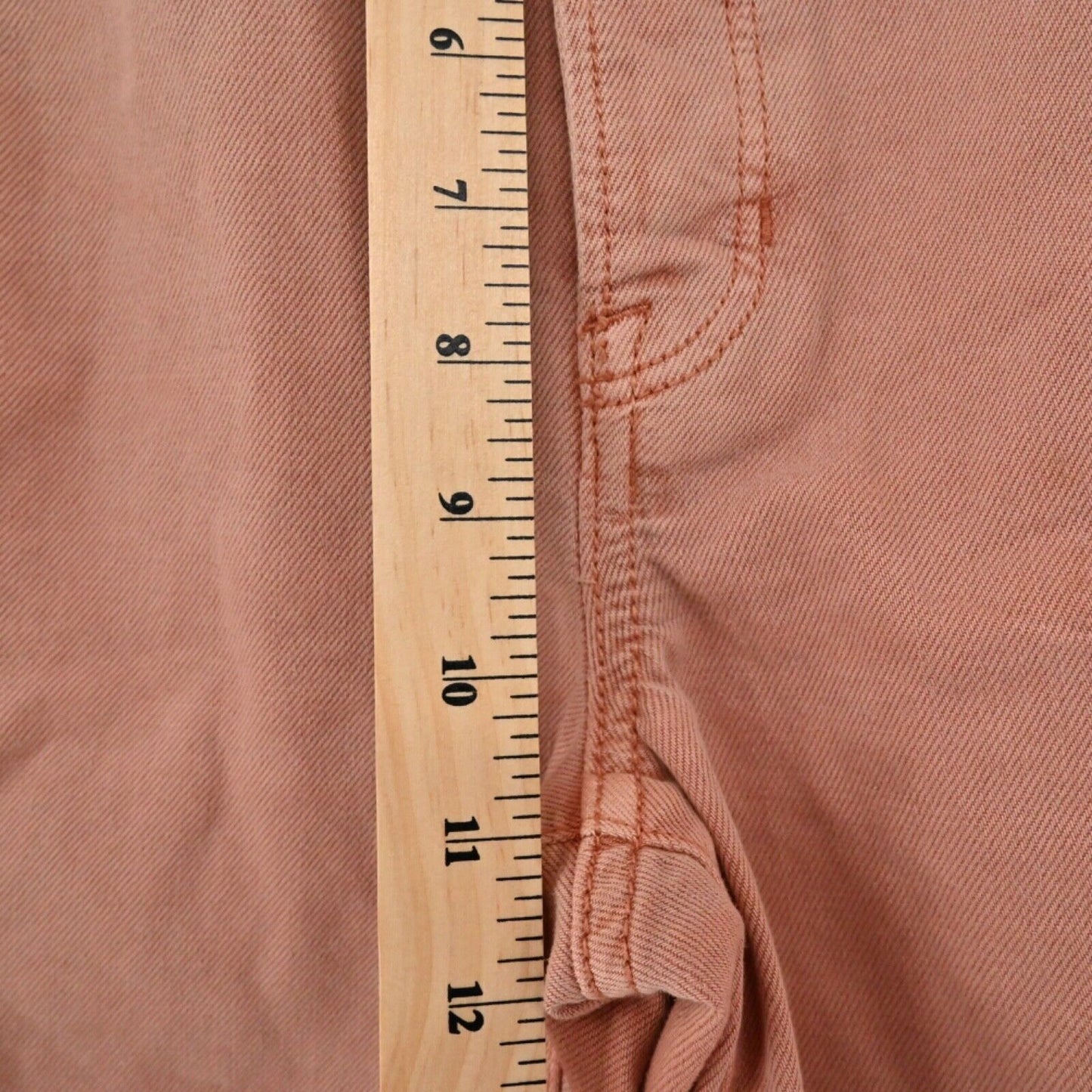 AMERICAN EAGLE Jeans Womens Sz 6 Blush Pink High Rise Wide Leg Crop Raw Hem Boho