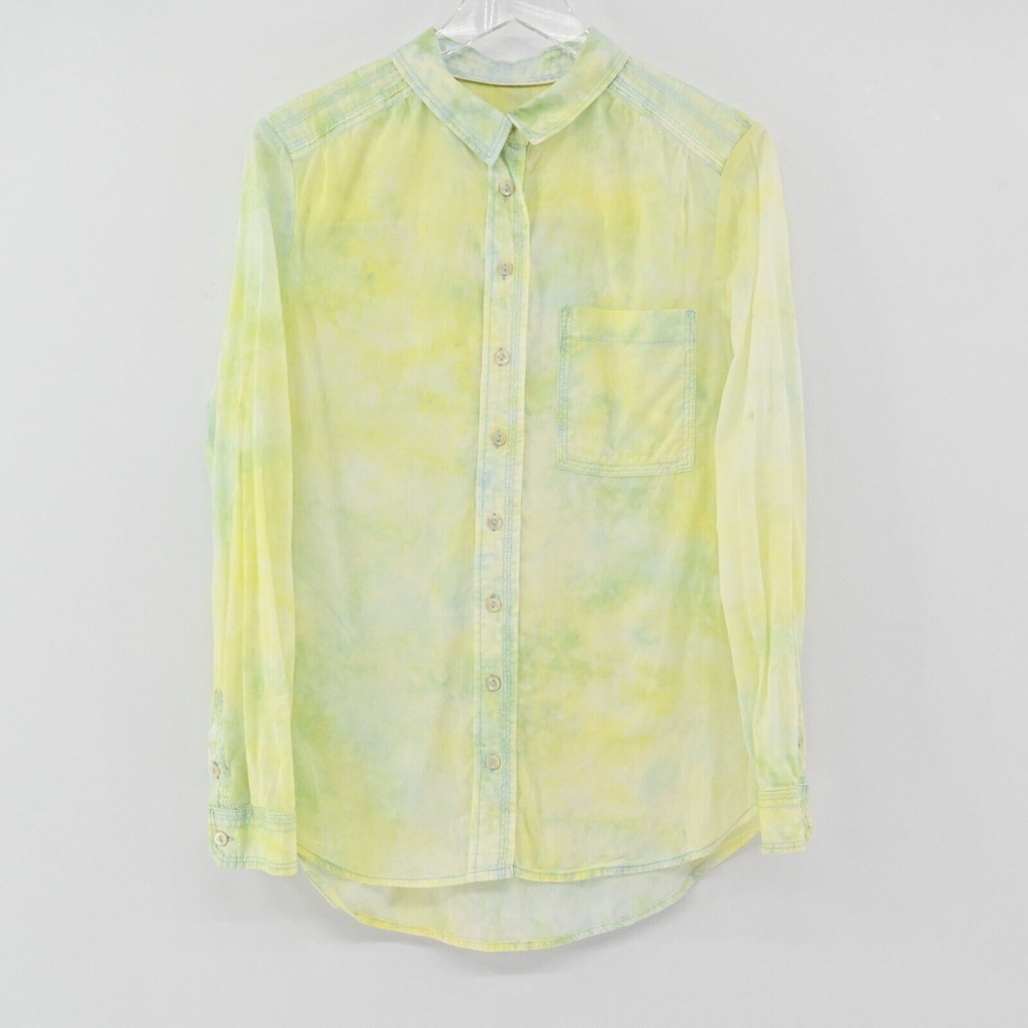 ANTHROPOLOGIE Top Womens Size M Pilcro Cate Tie Dye Button Up Long Sleeve Pocket