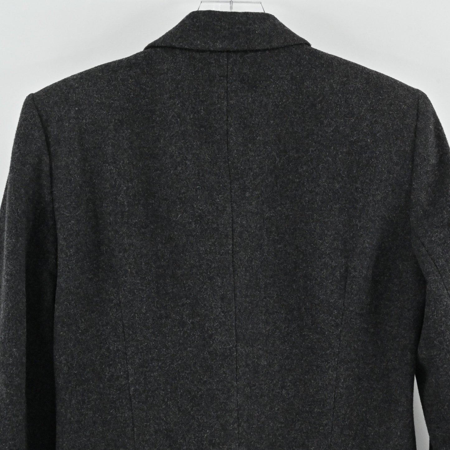 Vtg 80s Womens Wool Patch Blazer Size 8 Gray Gold Tassel Academia USA Jacket