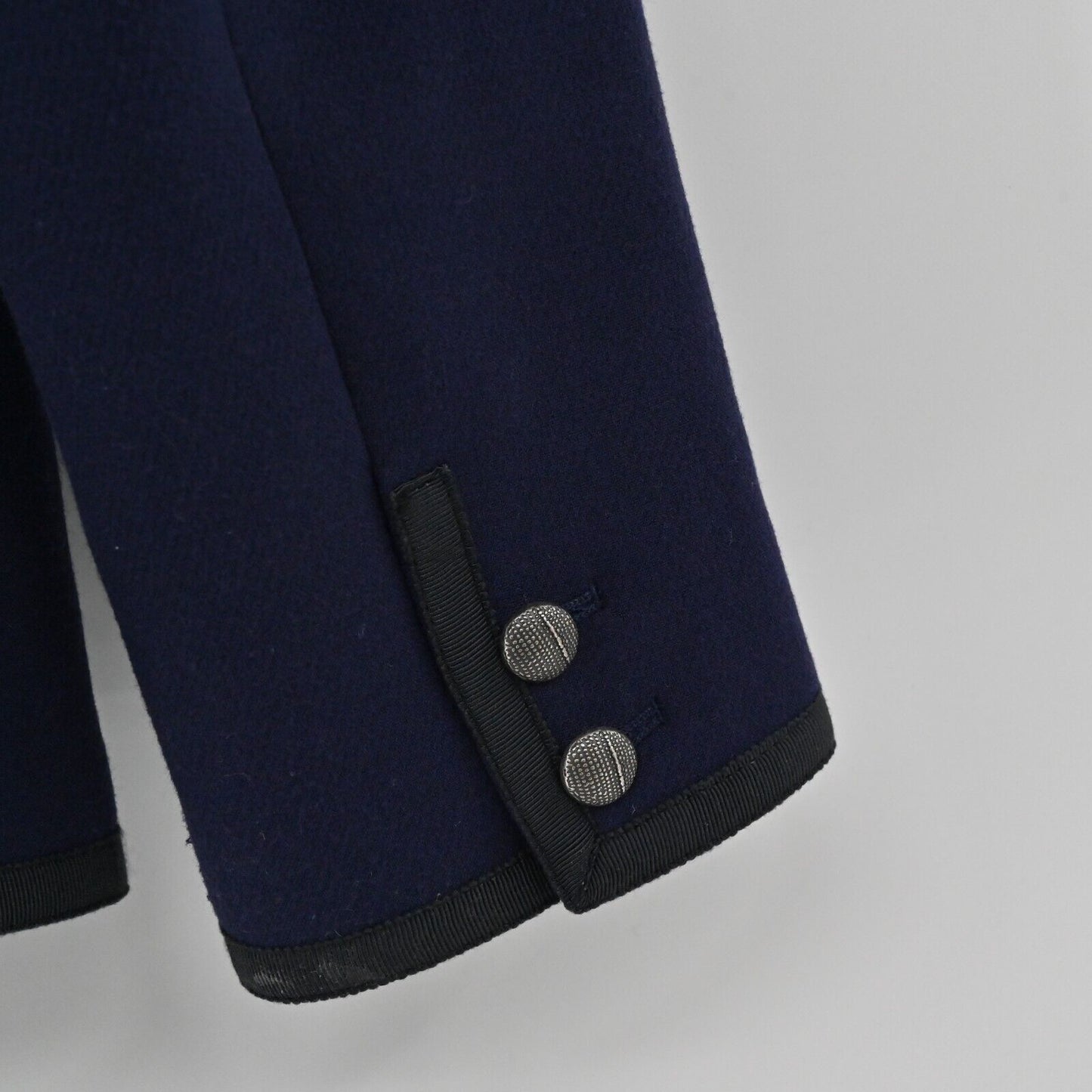 ANTHROPOLOGIE Jacket Womens Size 6 Cartonnier Navy Black Trim Pocket Long Sleeve