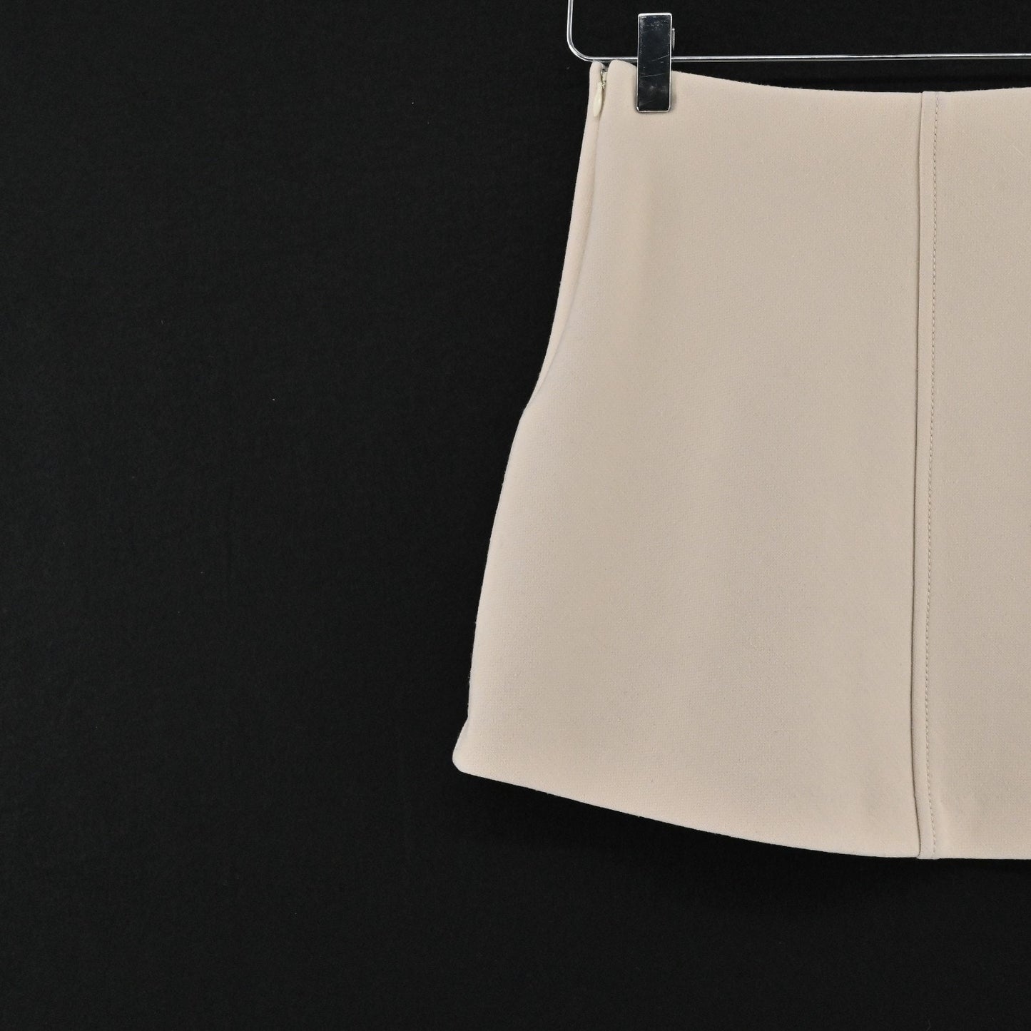 Courreges Paris Wool Mini Skirt Sz 38 Beige Mod Twee Retro Preppy Light Academia