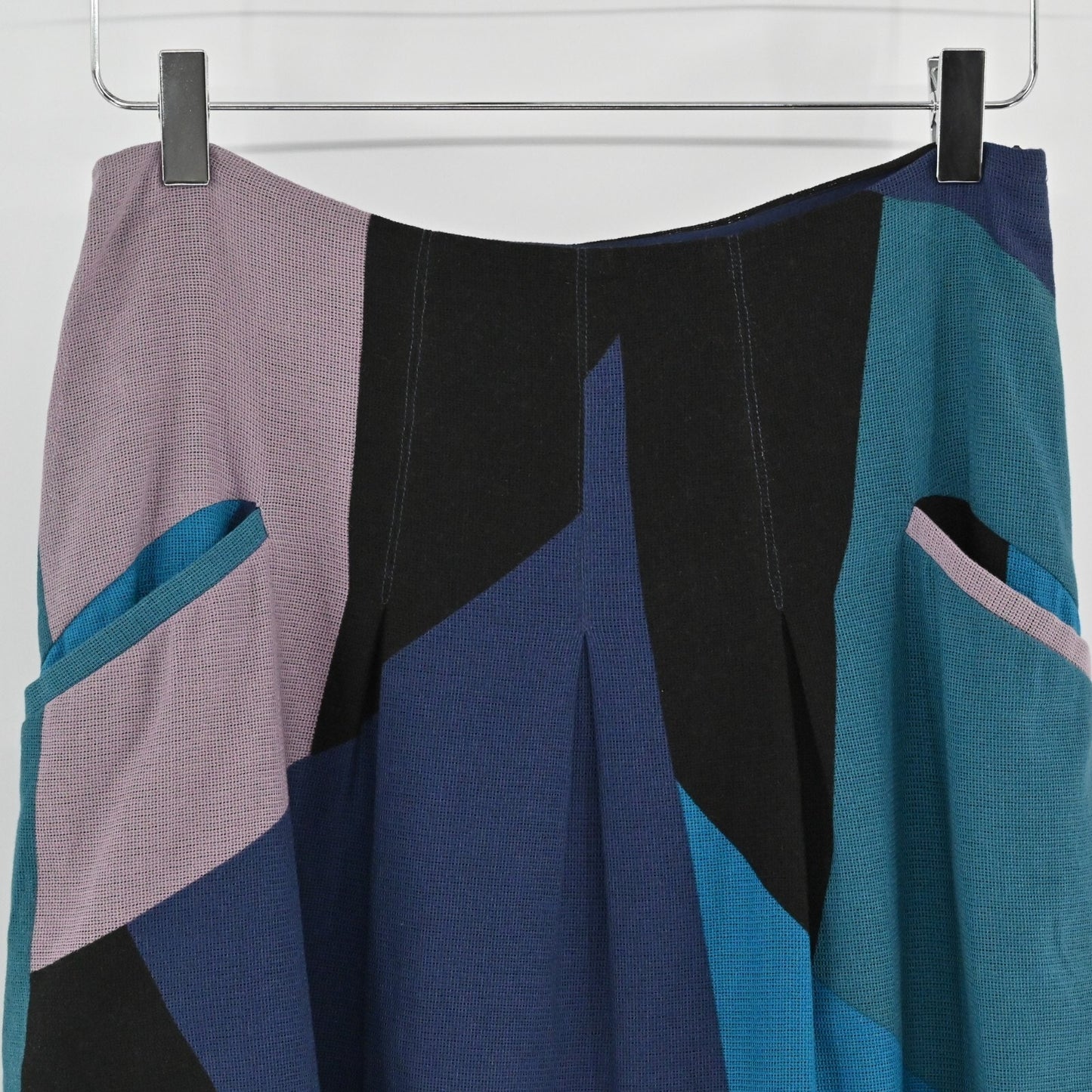 PIAZZA SEMPIONE Womens Skirt IT 40 US 4 Color Block Cotton Lined Italy Designer