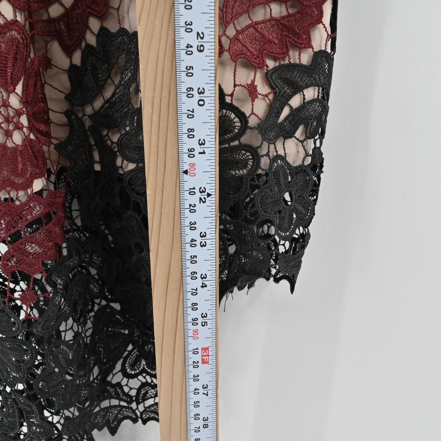 Bardot Eve Lace Asymmetrical Bodycon Dress Size S Black Burgundy Dark Romantic