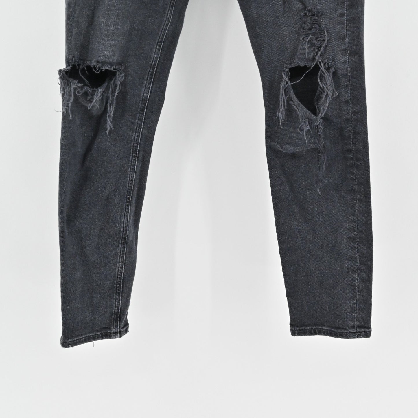 AGOLDE Womens Nico Jeans Size 25 High Rise Slim Casette Black Distressed Denim