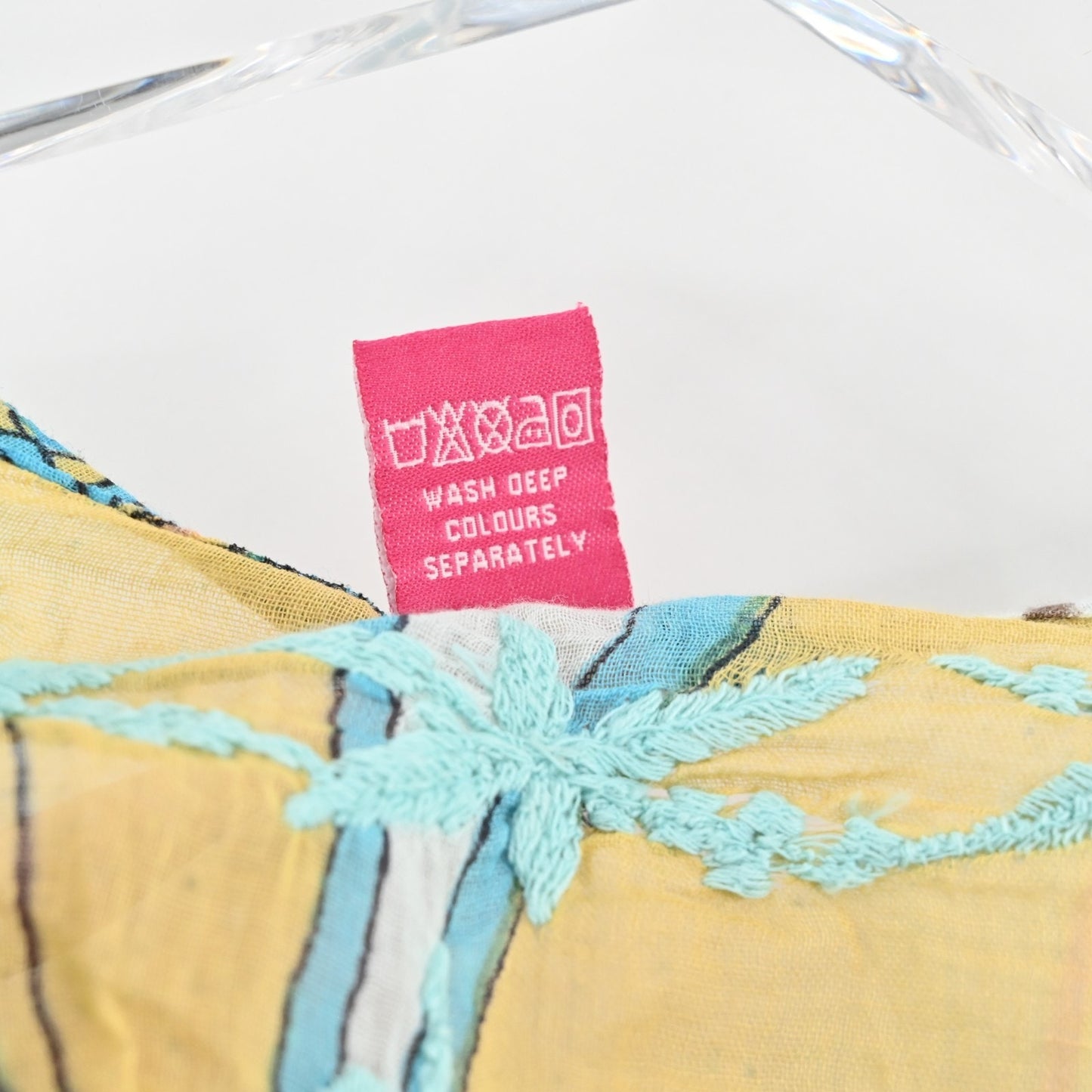 RAJ Tunic Dress Size M Blue Embroidered Printed Cotton Relaxed Fit Bohemian