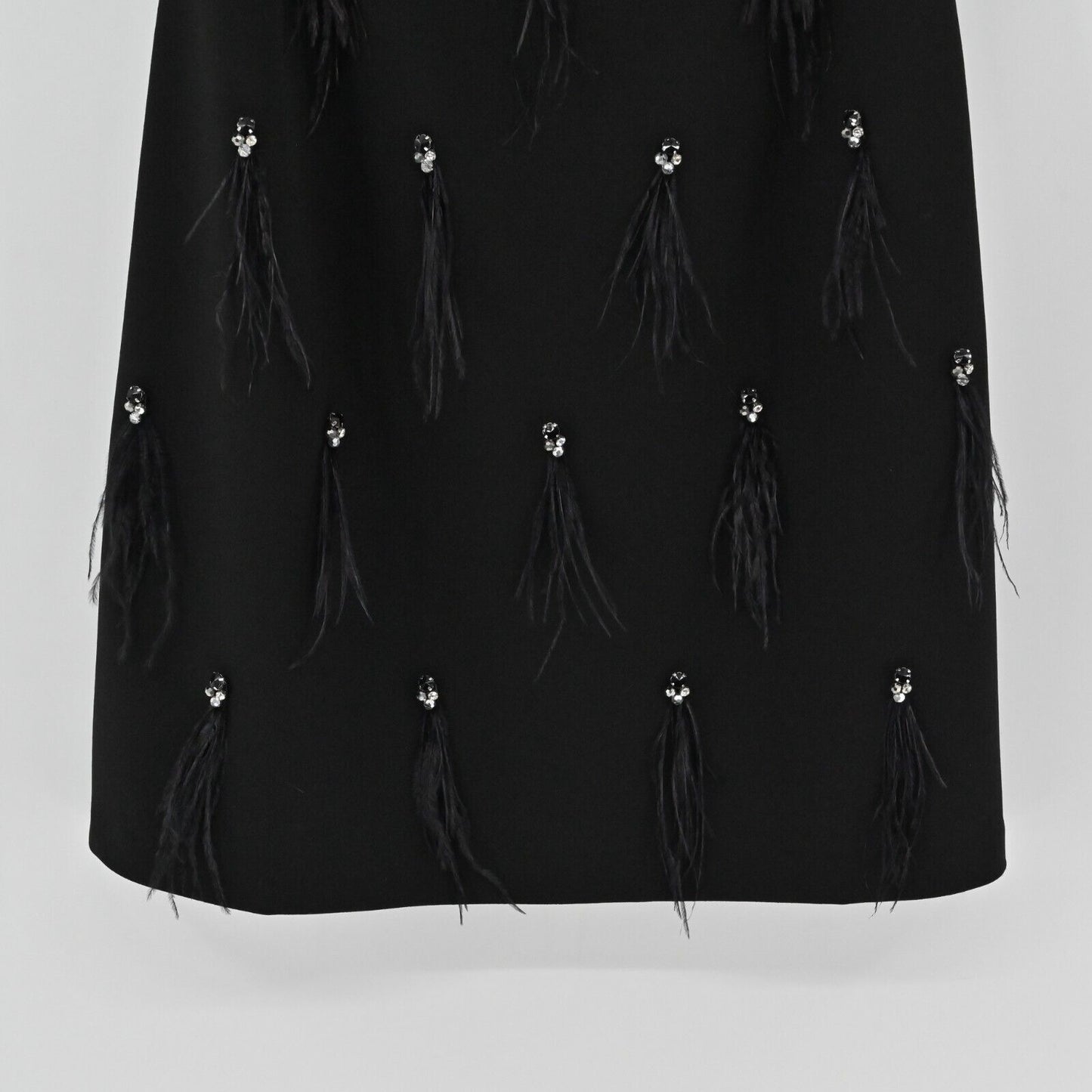 HARPER ROSE Dress Womens Sz 12 Sleeveless Black Jewel Embellished Feather Shift