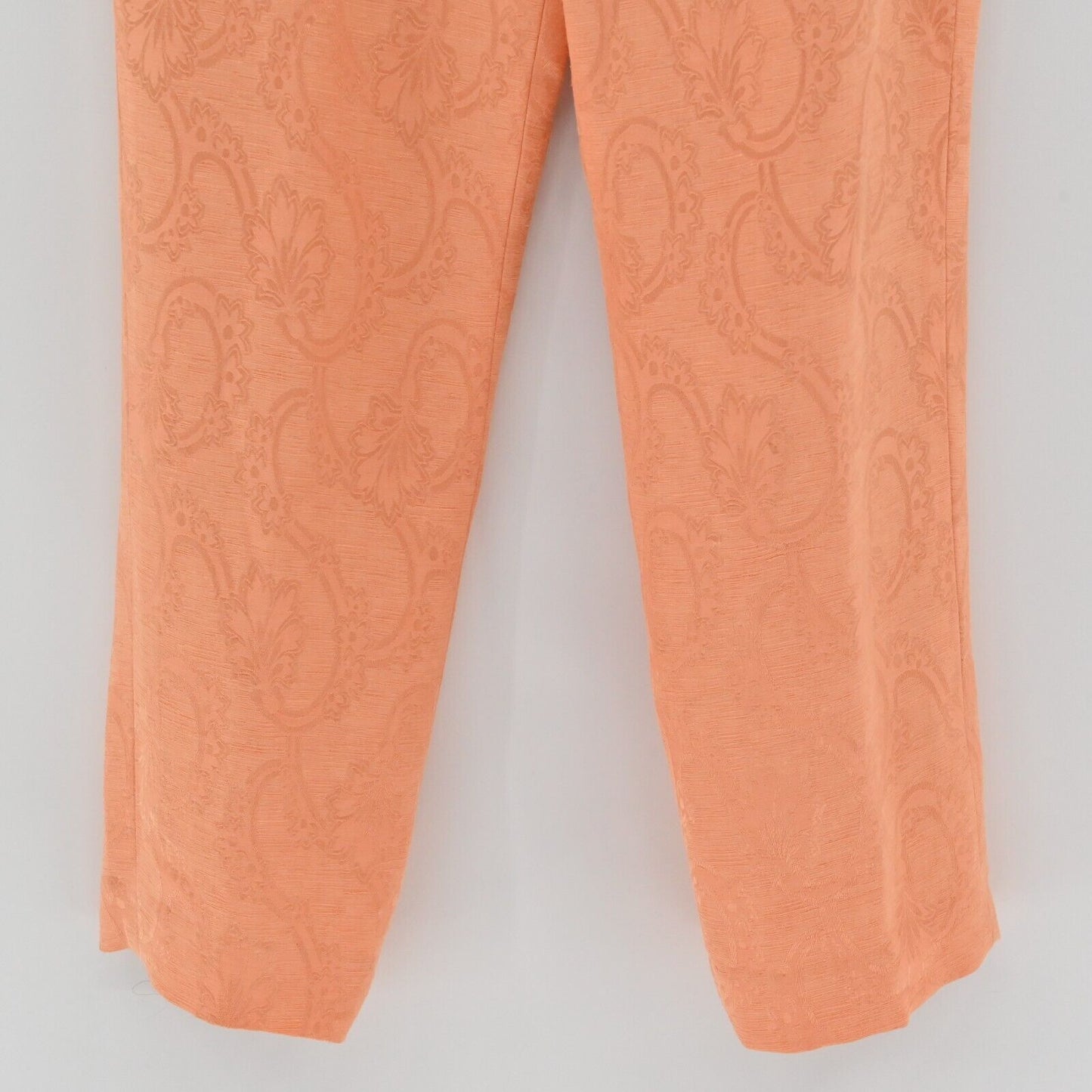 Vtg CARLISLE Set Womens Sz 4/6 Coral Beaded Square Tank Jacquard Straight Pants