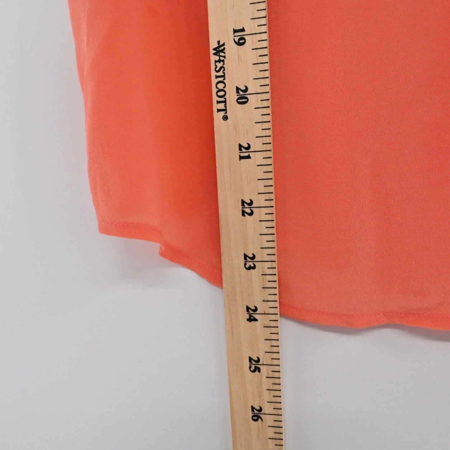 ANTHROPOLOGIE Top Womens Sz 2 MAEVE Orange 100% Silk Dipped Chroma Ruffle Blouse