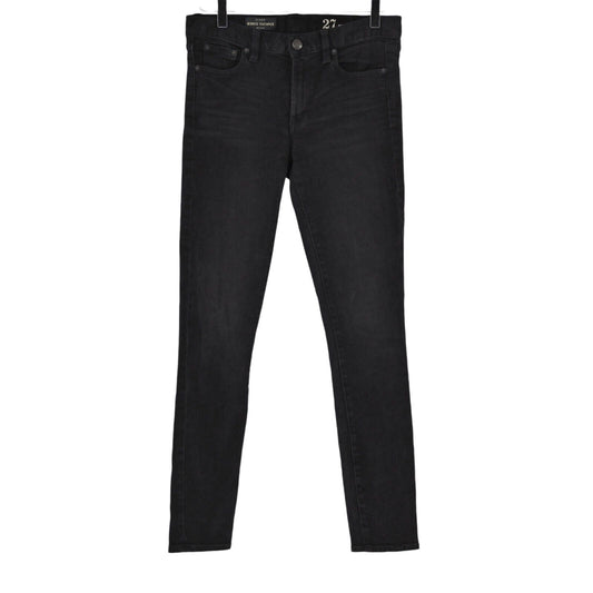 J CREW Jeans Womens Size 27 Black Mid Rise Toothpick Skinny Stretch Retro Grunge