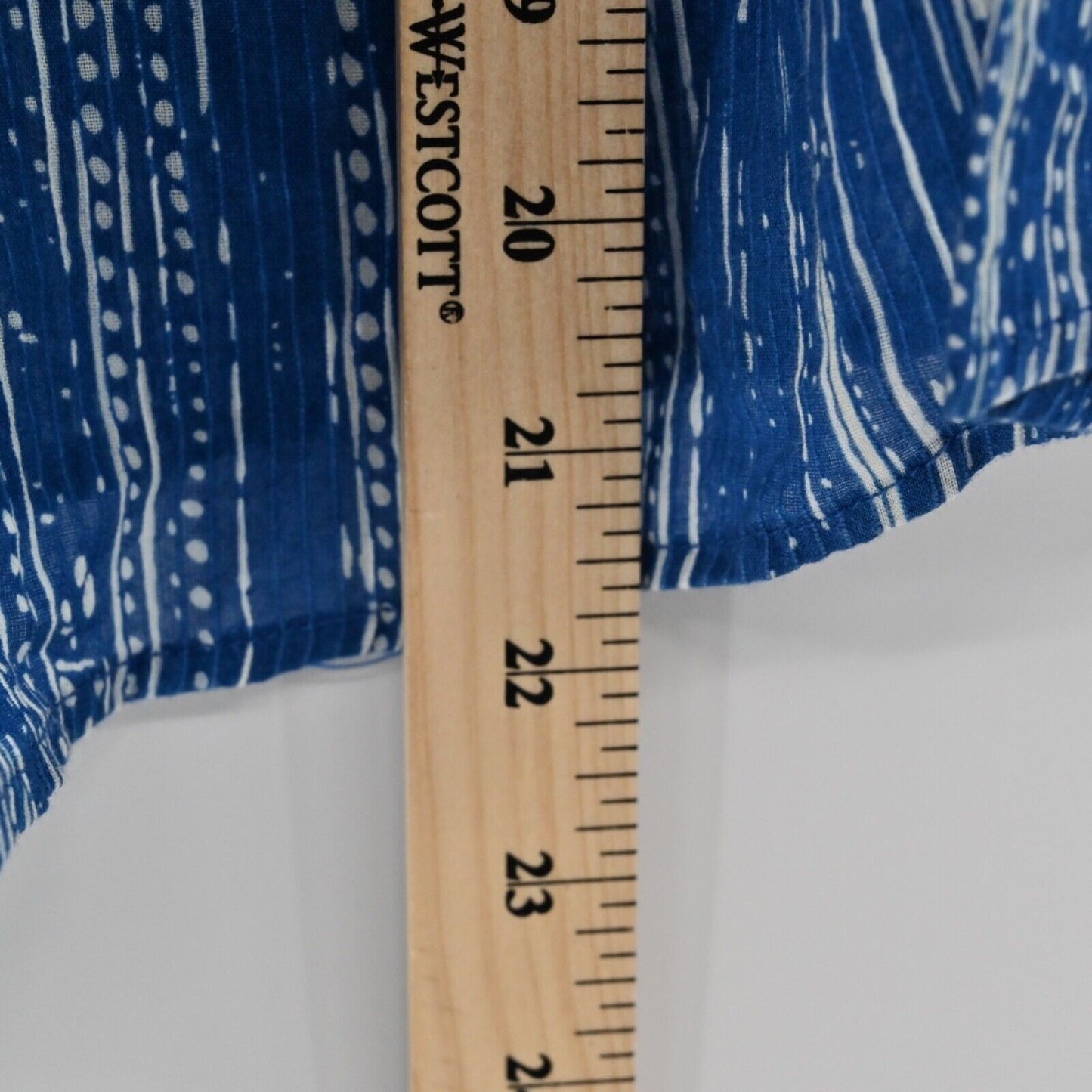 ANTHROPOLOGIE Top Womens Size 0 MAEVE Blue Stripe 100% Cotton Orchid Island Boho