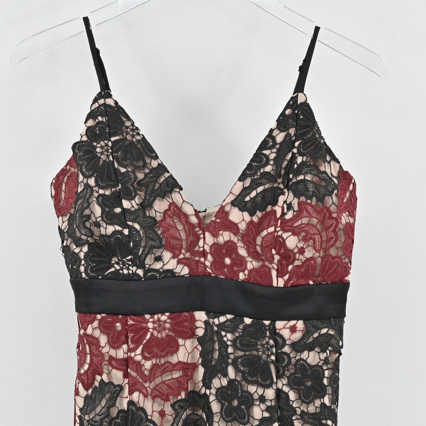 Bardot Eve Lace Asymmetrical Bodycon Dress Size S Black Burgundy Dark Romantic